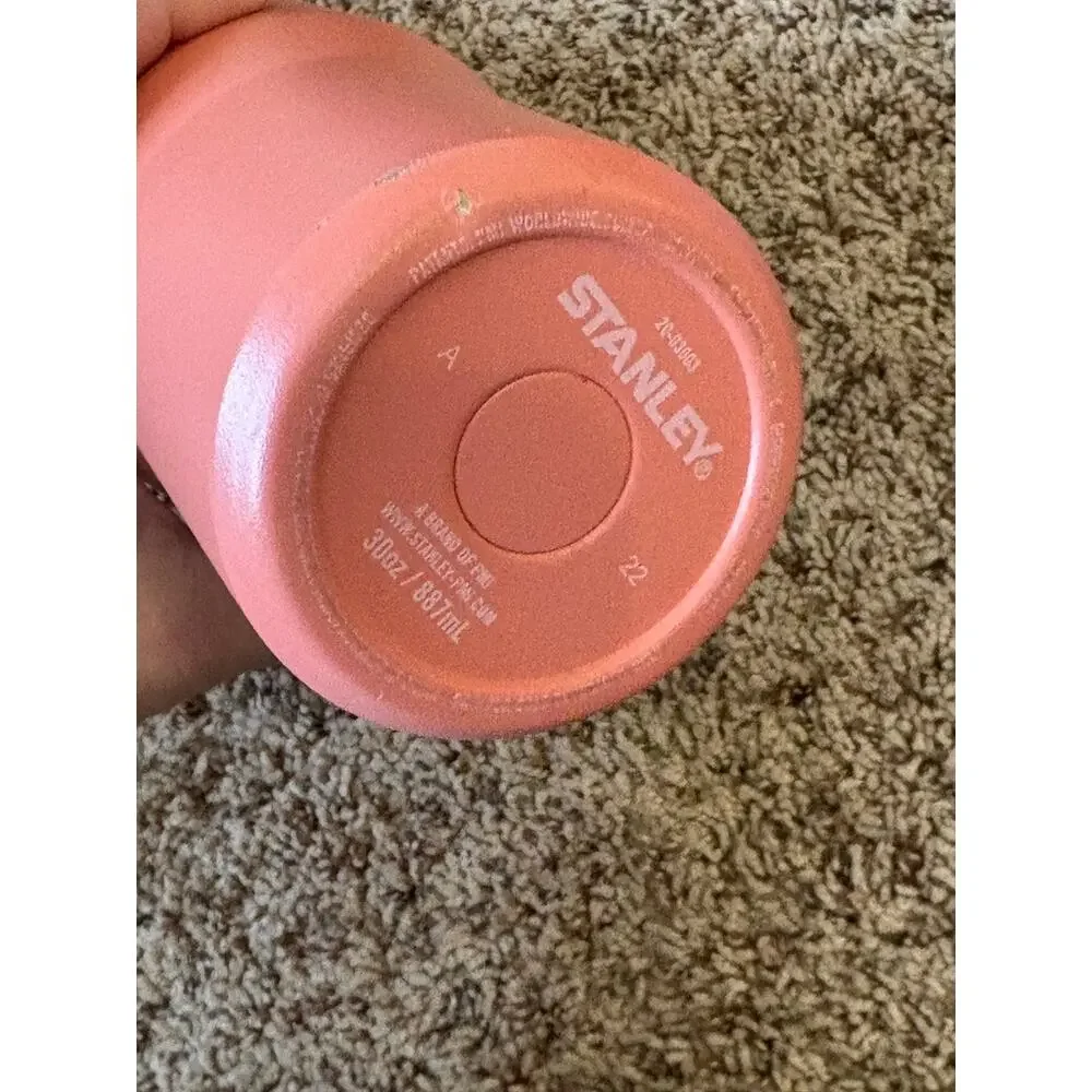 Stanley Quencher H2.0 FlowState 30oz Tumbler Cup Grapefruit Pink Mug Top Handle